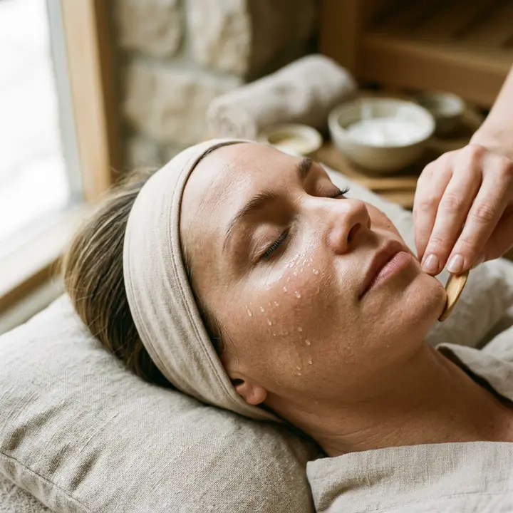 Hydration facial in progress